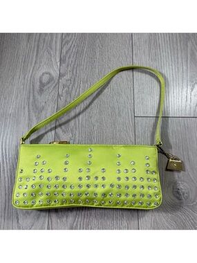 JEANNE LOTTIE Green Satin Jewelled Mini Shoulder Bag